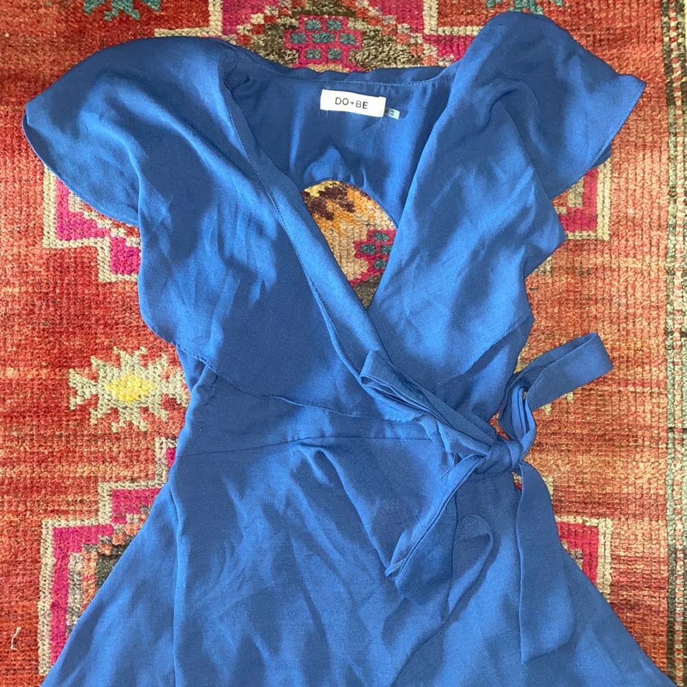 DO+BE Ruffle Blue Romper